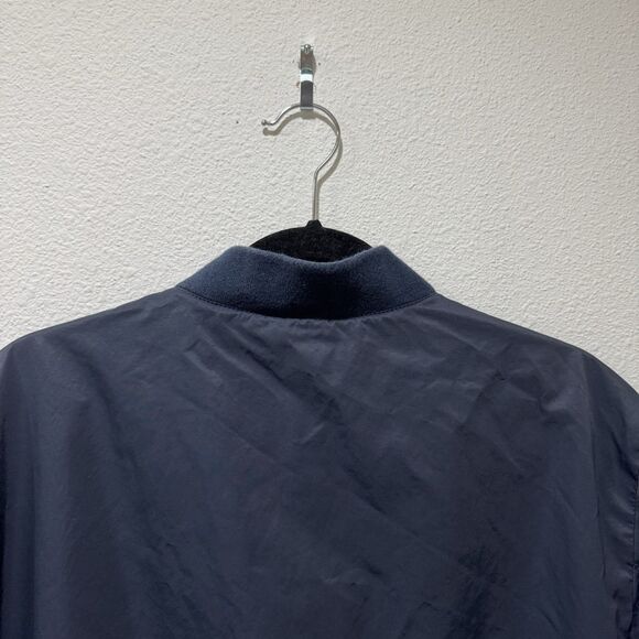 John Varvatos Jacket Bomber Navy Full Zip Snap Pockets Designer Lined Men Large - Picture 7 of 9